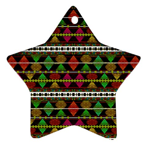 Aztec Style Pattern Star Ornament from ZippyPress Front