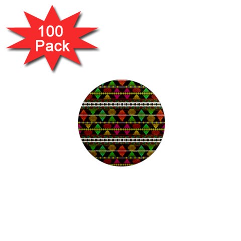 Aztec Style Pattern 1  Mini Button Magnet (100 pack) from ZippyPress Front