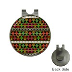 Aztec Style Pattern Hat Clip with Golf Ball Marker