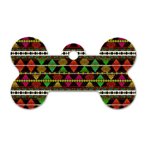 Aztec Style Pattern Dog Tag Bone (Two Sided) from ZippyPress Front
