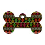 Aztec Style Pattern Dog Tag Bone (Two Sided)