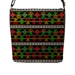 Aztec Style Pattern Flap Closure Messenger Bag (Large)
