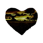Dark Meadow Landscape  16  Premium Heart Shape Cushion 
