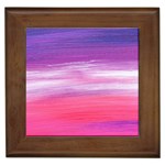 Abstract In Pink & Purple Framed Ceramic Tile
