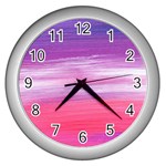 Abstract In Pink & Purple Wall Clock (Silver)