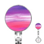 Abstract In Pink & Purple Stainless Steel Nurses Watch