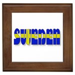 Flag Spells Sweden Framed Ceramic Tile