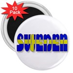 Flag Spells Sweden 3  Button Magnet (10 pack)
