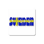 Flag Spells Sweden Magnet (Square)