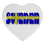Flag Spells Sweden Heart Ornament (Two Sides)