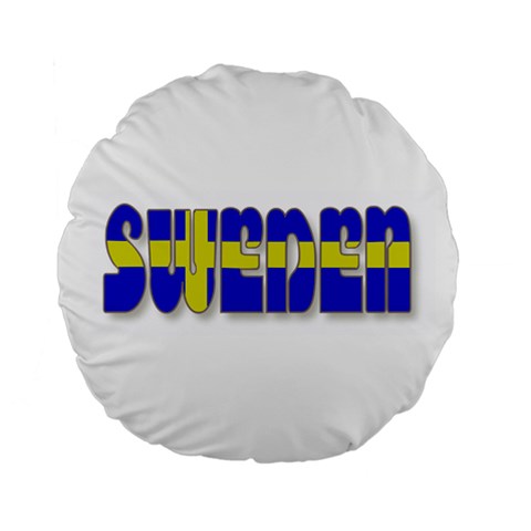 Flag Spells Sweden 15  Premium Round Cushion  from ZippyPress Front