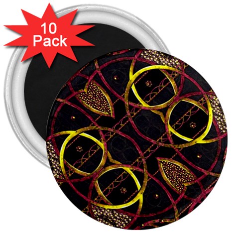 Luxury Futuristic Ornament 3  Button Magnet (10 pack) from ZippyPress Front