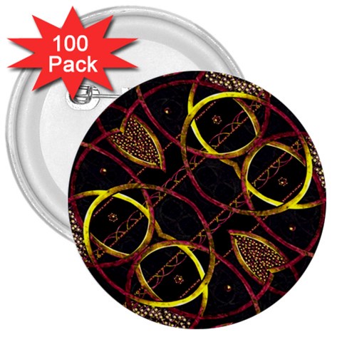 Luxury Futuristic Ornament 3  Button (100 pack) from ZippyPress Front