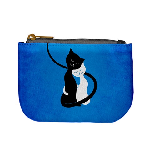 Blue White And Black Cats In Love Coin Change Purse from ZippyPress Front