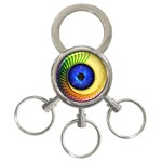 Eerie Psychedelic Eye 3-Ring Key Chain