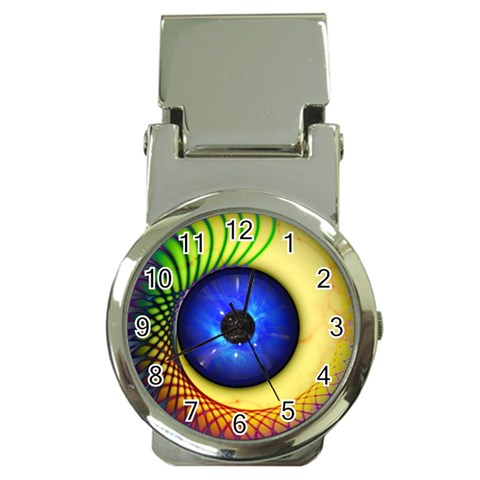 Eerie Psychedelic Eye Money Clip with Watch from ZippyPress Front
