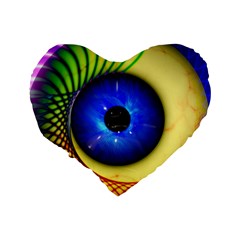 Eerie Psychedelic Eye 16  Premium Heart Shape Cushion  from ZippyPress Back