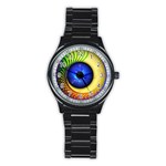 Eerie Psychedelic Eye Sport Metal Watch (Black)