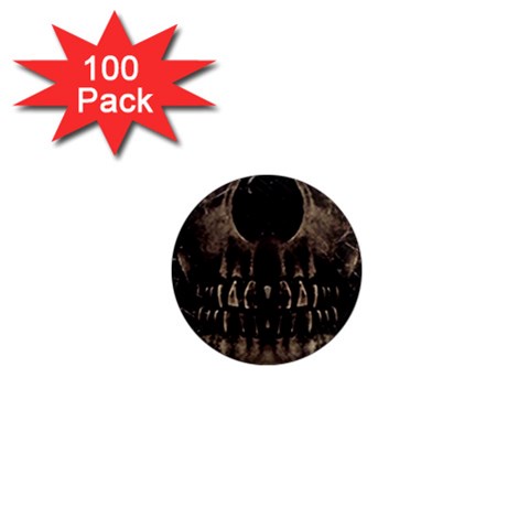 Skull Poster Background 1  Mini Button Magnet (100 pack) from ZippyPress Front