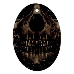 Skull Poster Background Oval Ornament (Two Sides) from ZippyPress Front