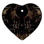 Skull Poster Background Heart Ornament (Two Sides)