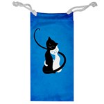 Blue White And Black Cats In Love Jewelry Bag