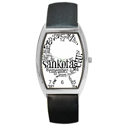 Sankofashirt Tonneau Leather Watch from ZippyPress Front