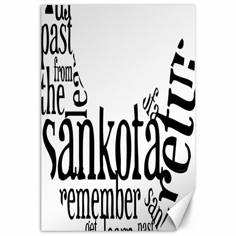 Sankofashirt Canvas 12  x 18  (Unframed) from ZippyPress 11.88 x17.36  Canvas - 1