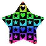 Rainbow Stars and Hearts Star Ornament