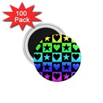 Rainbow Stars and Hearts 1.75  Button Magnet (100 pack)