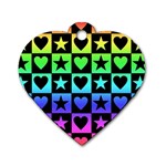 Rainbow Stars and Hearts Dog Tag Heart (One Sided) 