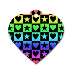 Rainbow Stars and Hearts Dog Tag Heart (Two Sided) from ZippyPress Back