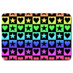 Rainbow Stars and Hearts Large Door Mat