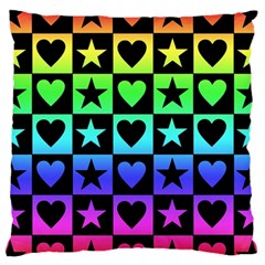 Rainbow Stars and Hearts Standard Flano Cushion Case (Two Sides) from ZippyPress Front
