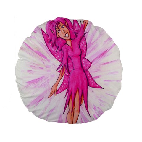 Hot Pink Fairy Standard 15  Premium Flano Round Cushion  from ZippyPress Front