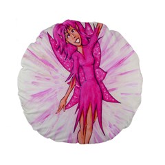 Hot Pink Fairy Standard 15  Premium Flano Round Cushion  from ZippyPress Back