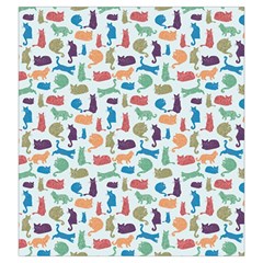 Blue Colorful Cats Silhouettes Pattern Drawstring Pouches (Large)  from ZippyPress Front