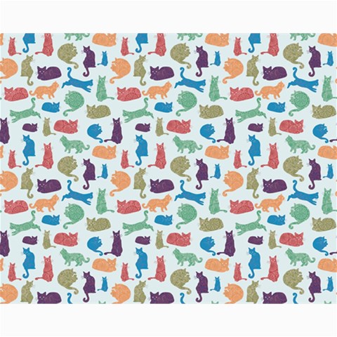 Blue Colorful Cats Silhouettes Pattern Collage 8  x 10  from ZippyPress 10 x8  Print - 5