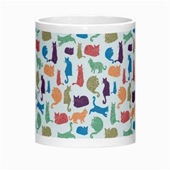 Blue Colorful Cats Silhouettes Pattern Morph Mugs from ZippyPress Center
