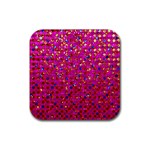 Polka Dot Sparkley Jewels 1 Rubber Square Coaster (4 pack) 