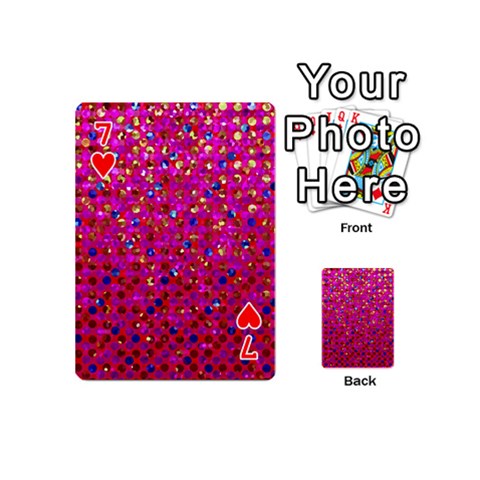 Polka Dot Sparkley Jewels 1 Playing Cards 54 (Mini)  from ZippyPress Front - Heart7