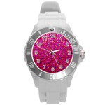 Polka Dot Sparkley Jewels 1 Round Plastic Sport Watch (L)