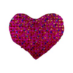 Polka Dot Sparkley Jewels 1 Standard 16  Premium Flano Heart Shape Cushions from ZippyPress Back