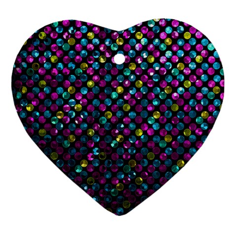 Polka Dot Sparkley Jewels 2 Ornament (Heart)  from ZippyPress Front