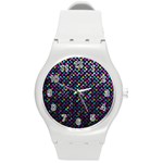 Polka Dot Sparkley Jewels 2 Round Plastic Sport Watch (M)