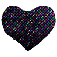 Polka Dot Sparkley Jewels 2 Large 19  Premium Flano Heart Shape Cushions from ZippyPress Back