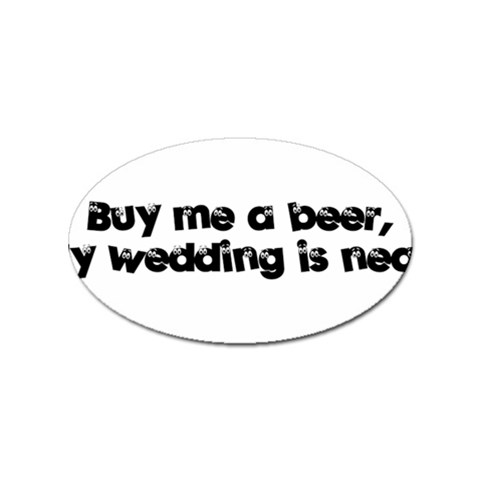 buymeabeer Sticker Oval (100 pack) from ZippyPress Front