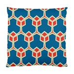 Orange shapes on a blue background 	Standard Cushion Case (Two Sides)