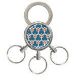 Orange shapes on a blue background			3-Ring Key Chain