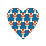 Orange shapes on a blue background			Magnet (Heart)